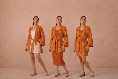 One Kimono, Three Travel Looks: Styling the Ochre Striped Linen Kimono