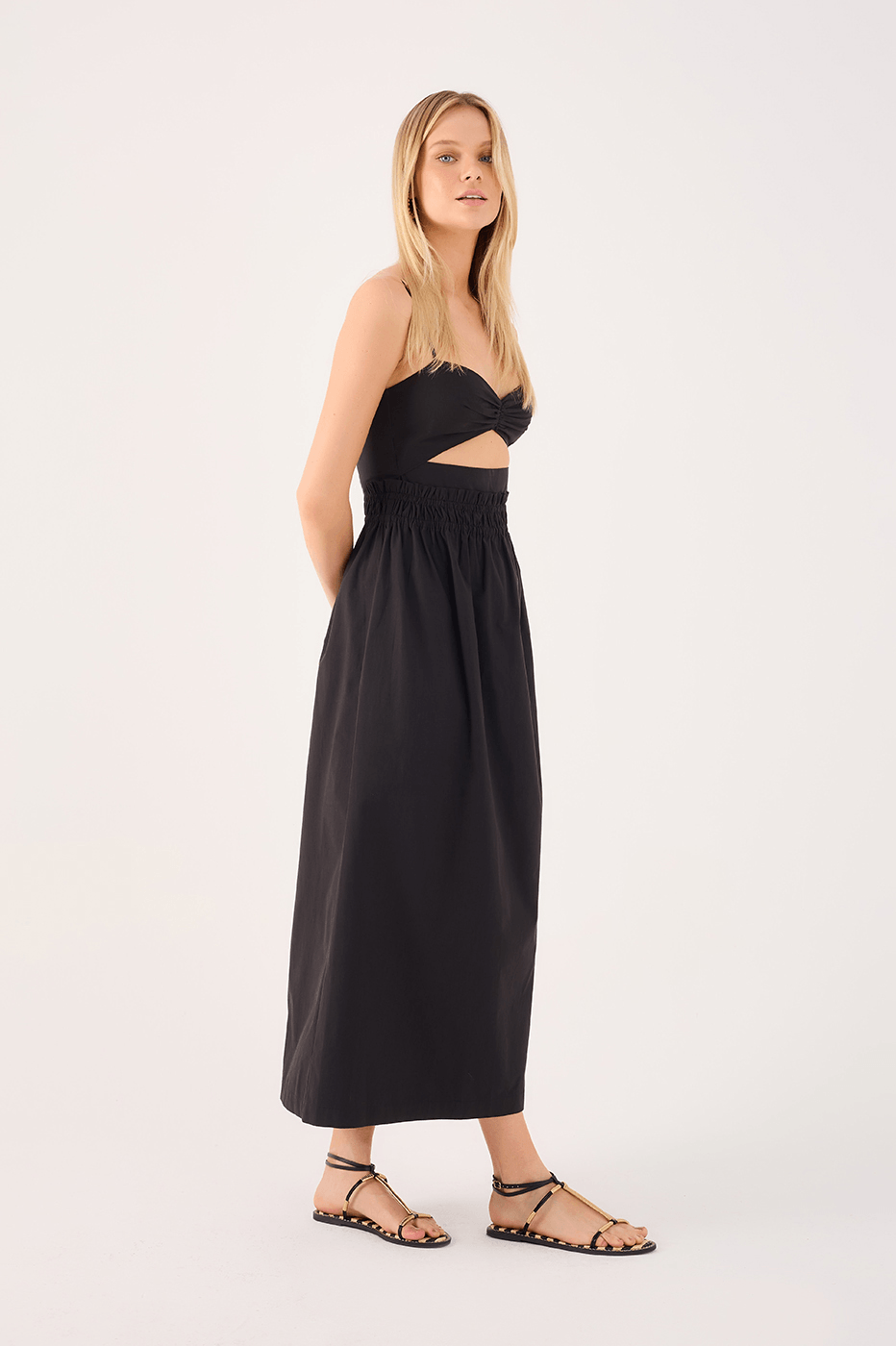 Cotton Cropped Ruched-Bust Dress_2