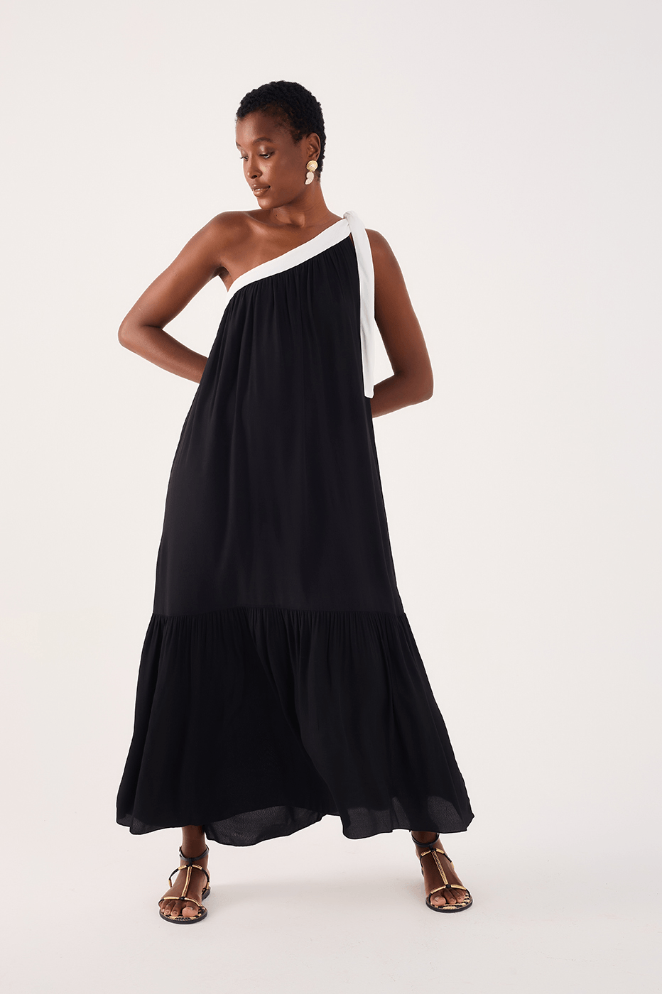 Cropped Crepe Bicolor Dress_1