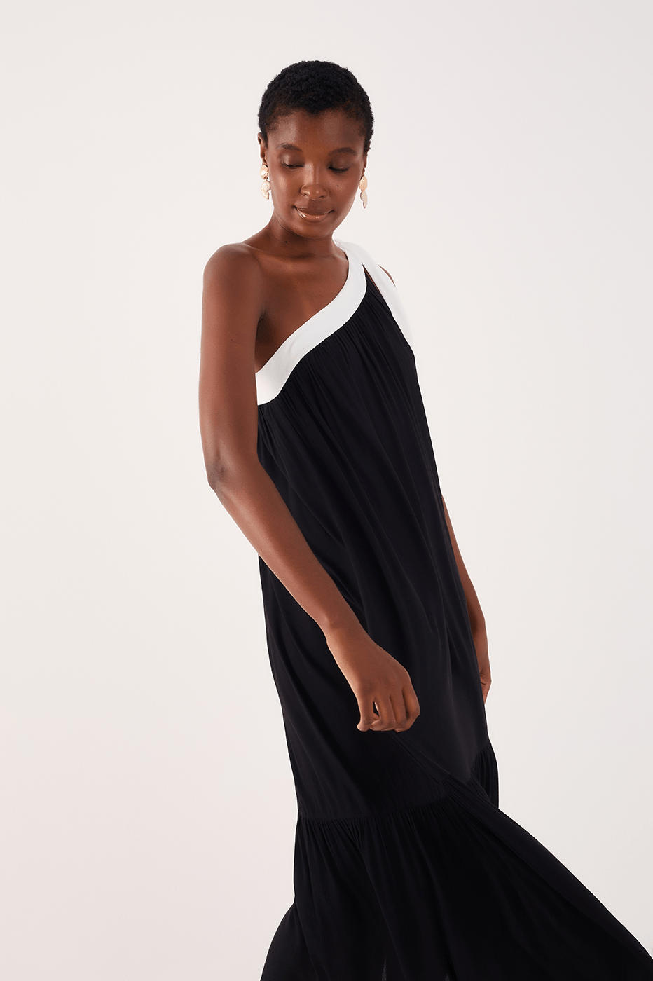 Cropped Bicolor Crepe Dress_2