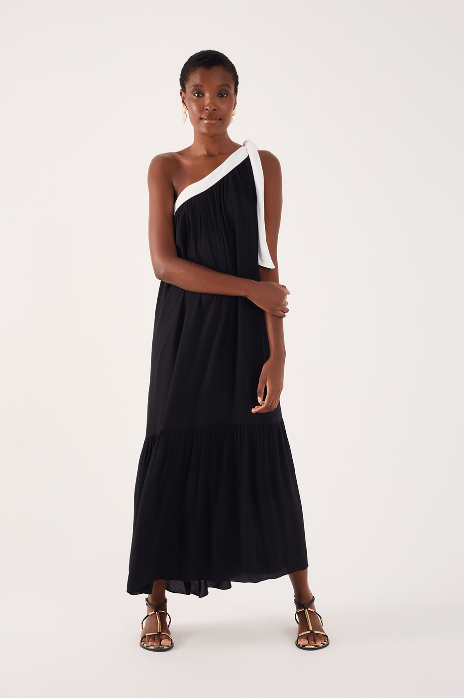 Cropped Bicolor Crepe Dress_3
