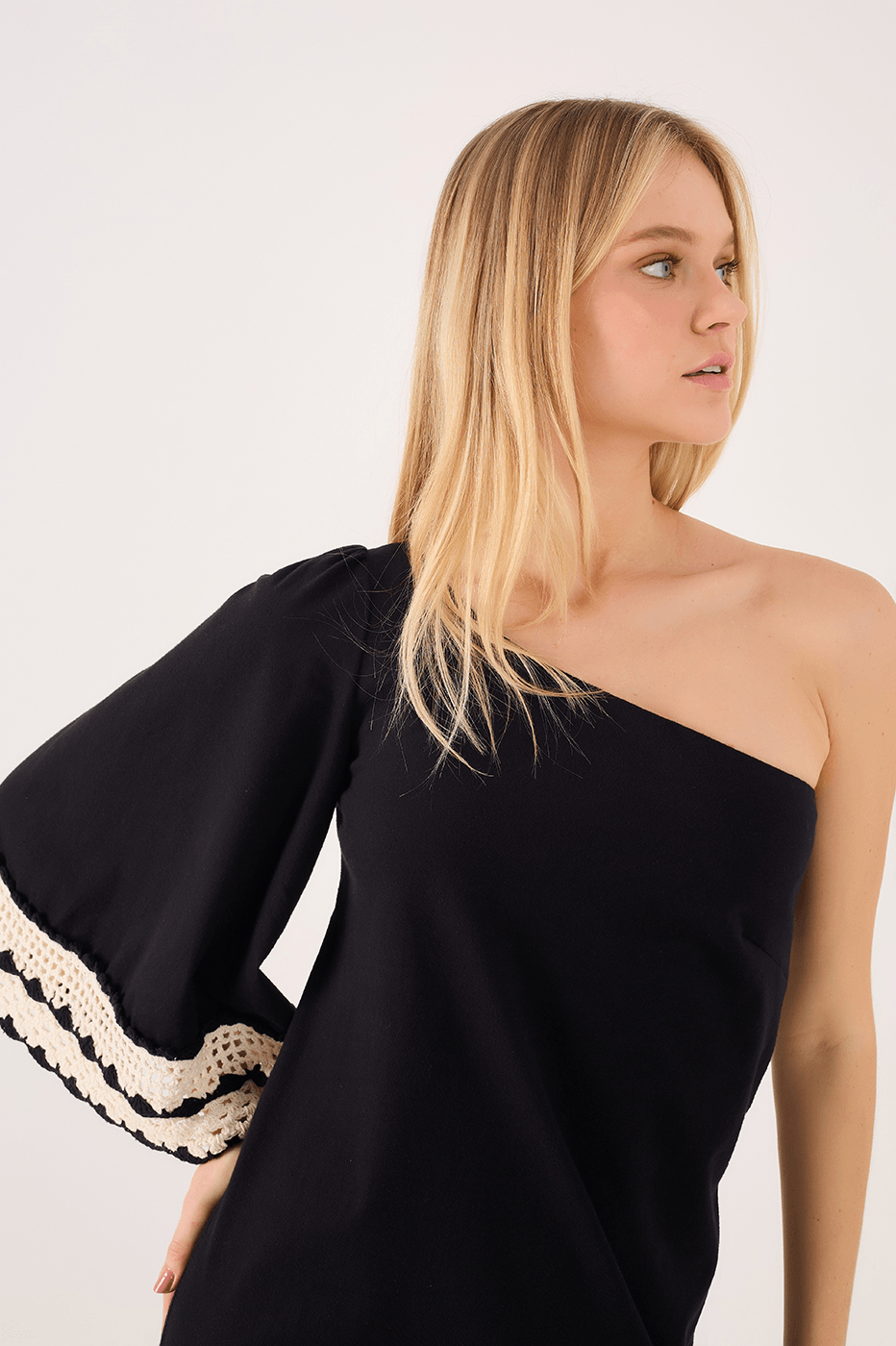 Long Crochet-Sleeve Dress_4