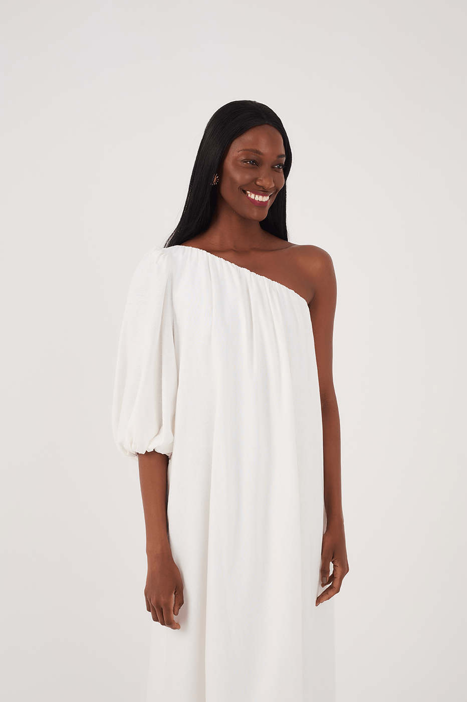 One Shoulder Linen Midi Dress_3