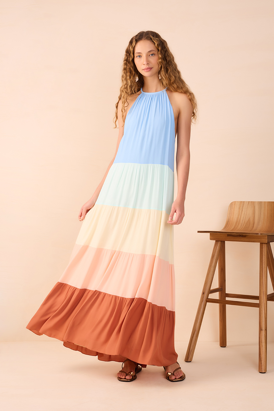 colorblocked maxi dress Colorblock in Multi Black Bridesmaid Dress Chiffon babydoll womens dress and special occasions Size:120
