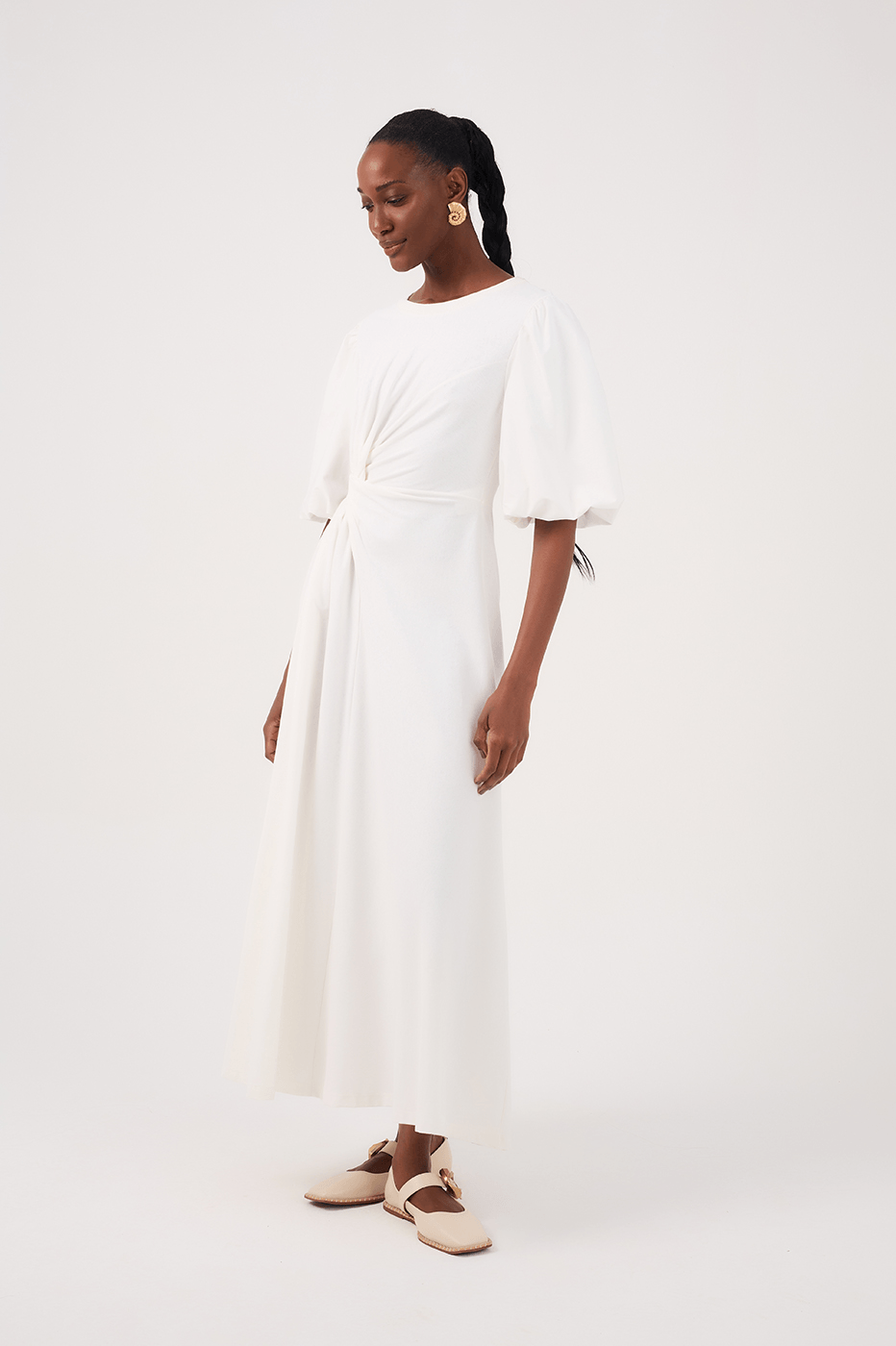 Puff Slv Midi Dress_2
