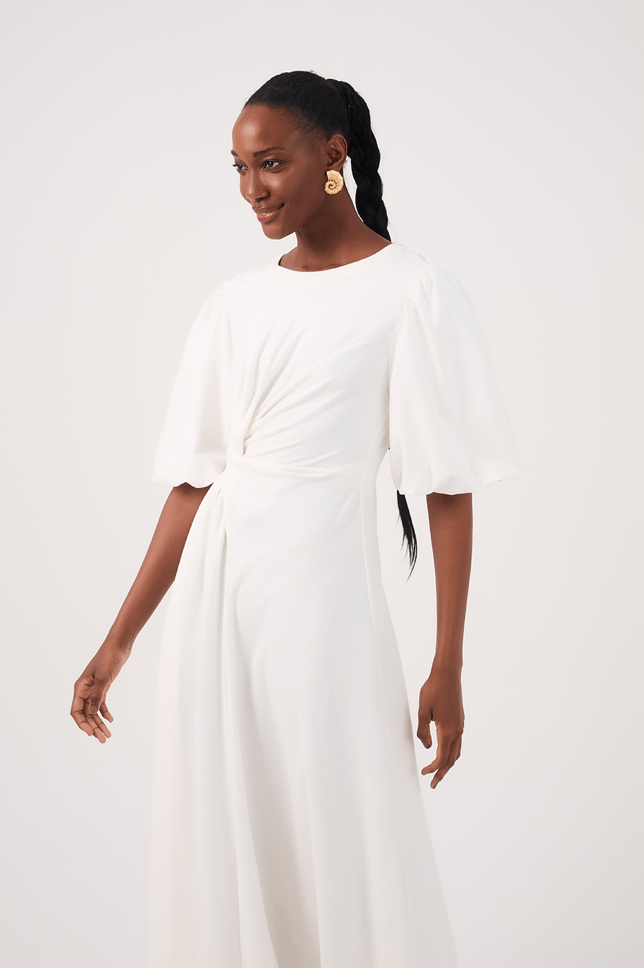 Puff Slv Midi Dress_3