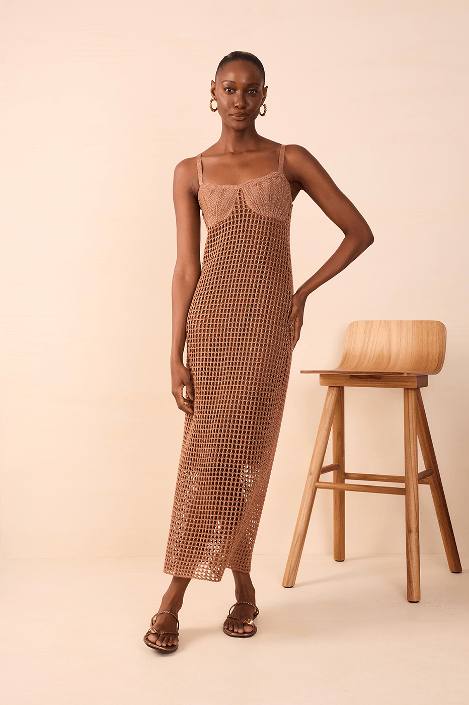 Crochet Shell Midi Dress