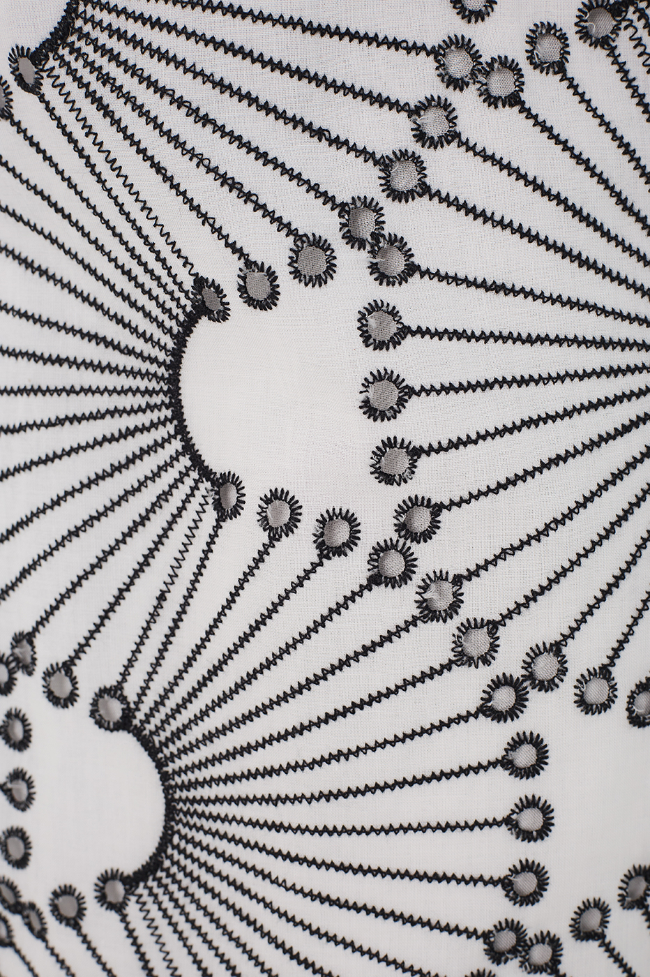 Off-White Embroidered Waves Cotton Midi Dress_7