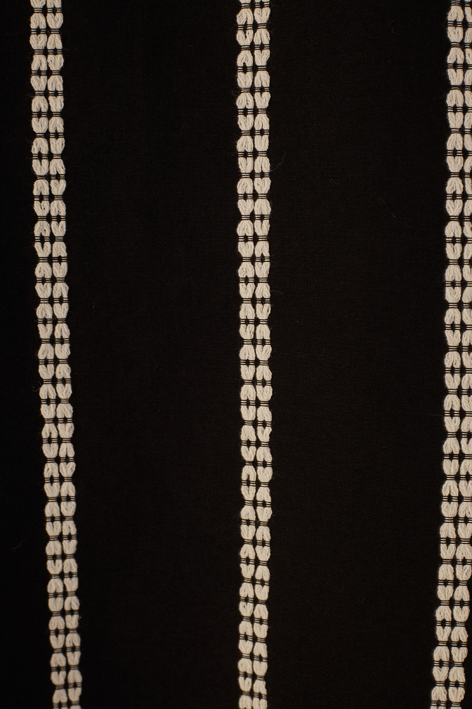 Black Embroidered Flowers V Neck Cotton Mini Dress_6