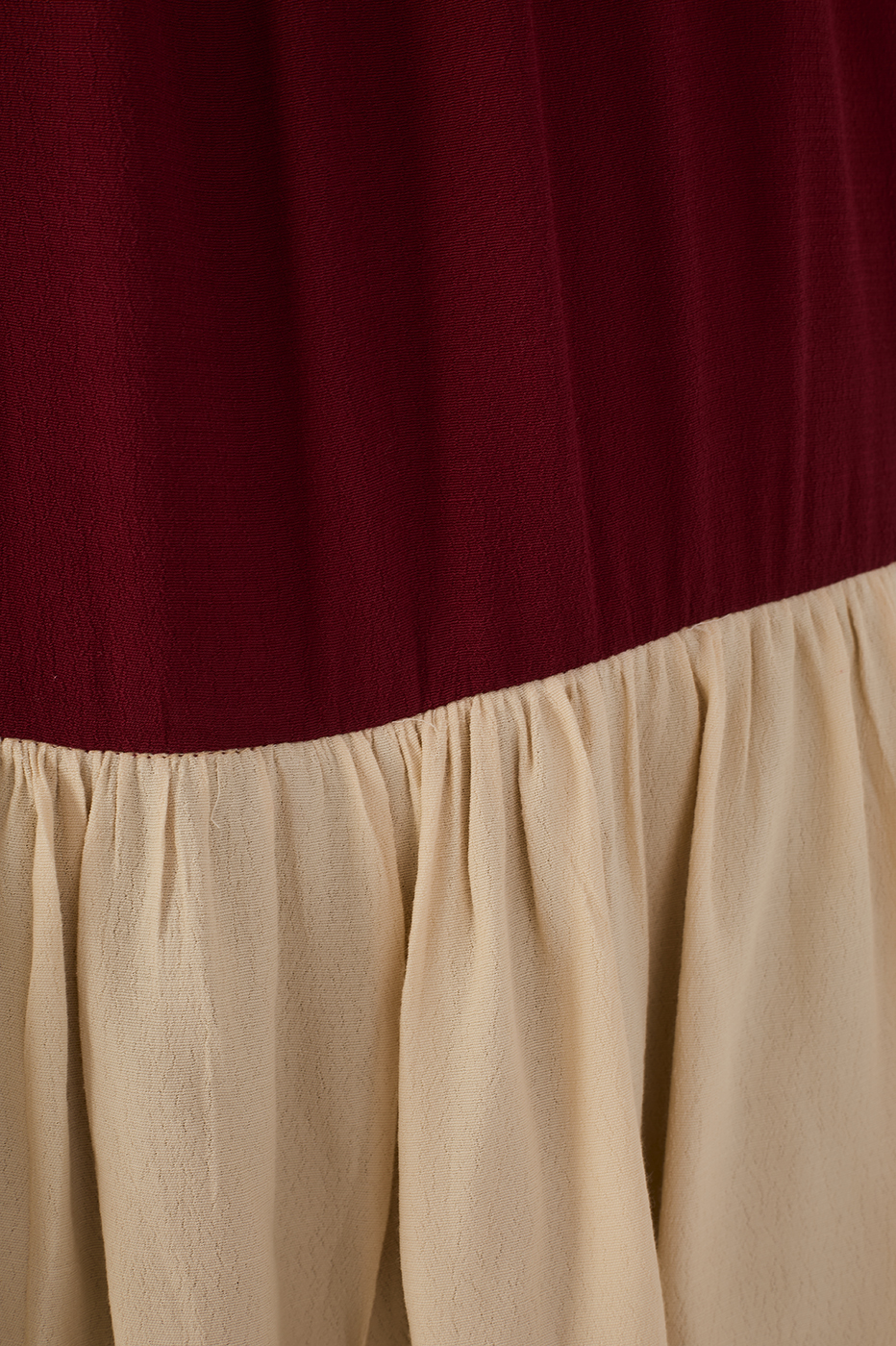 Wine Bossa And Off-White Rope Ties Layered Maxi Dress