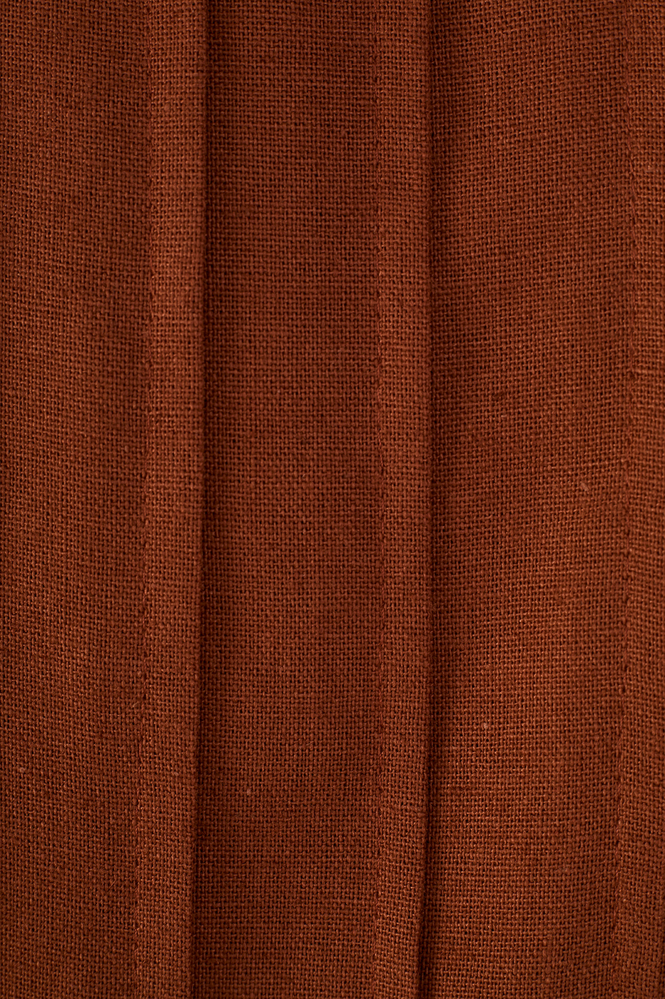 Brown Mate Pleats Front Ties Sleeveless Linen Mini Dress
