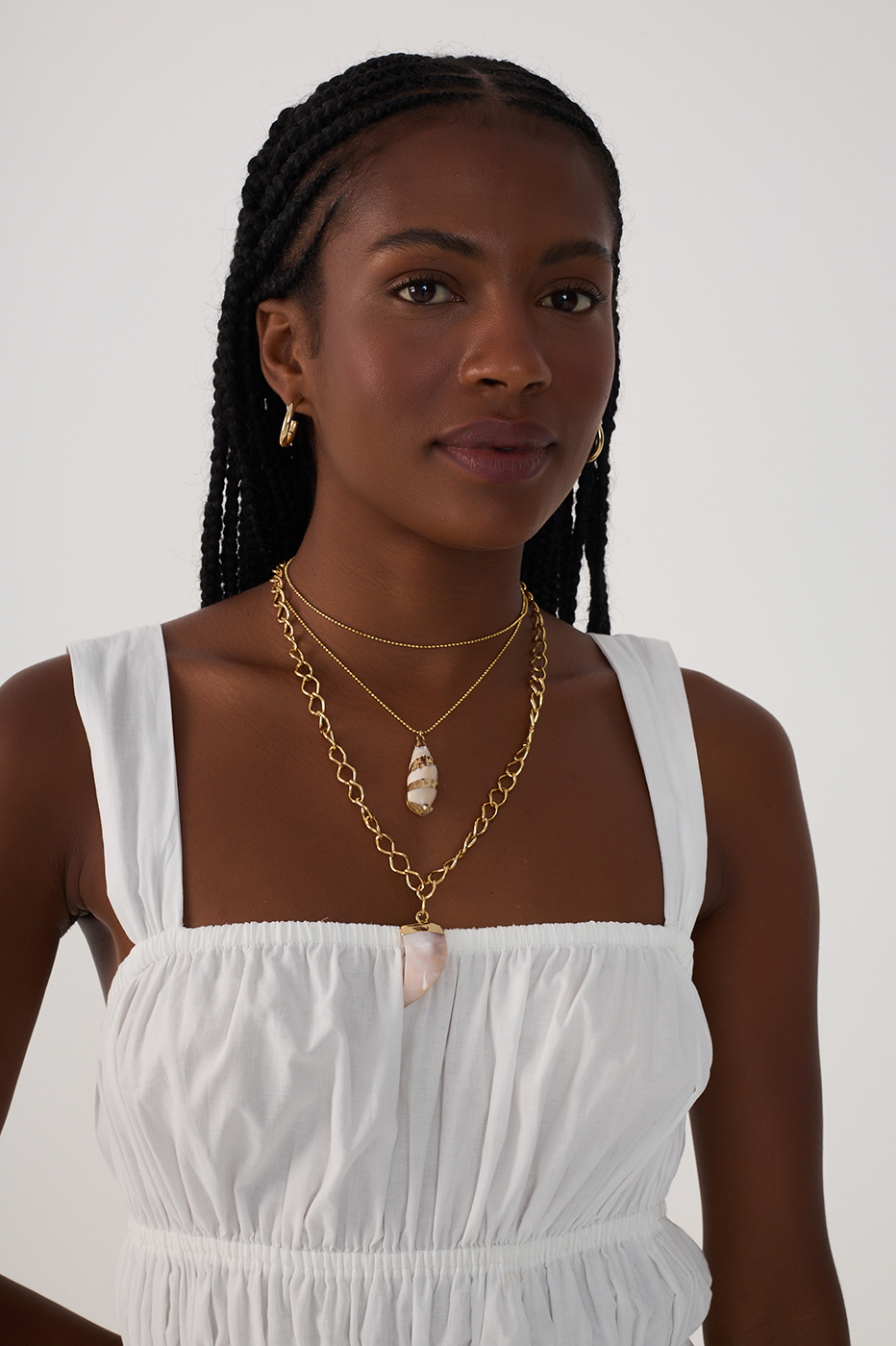 Cropped Cotton Shirred Dress_4