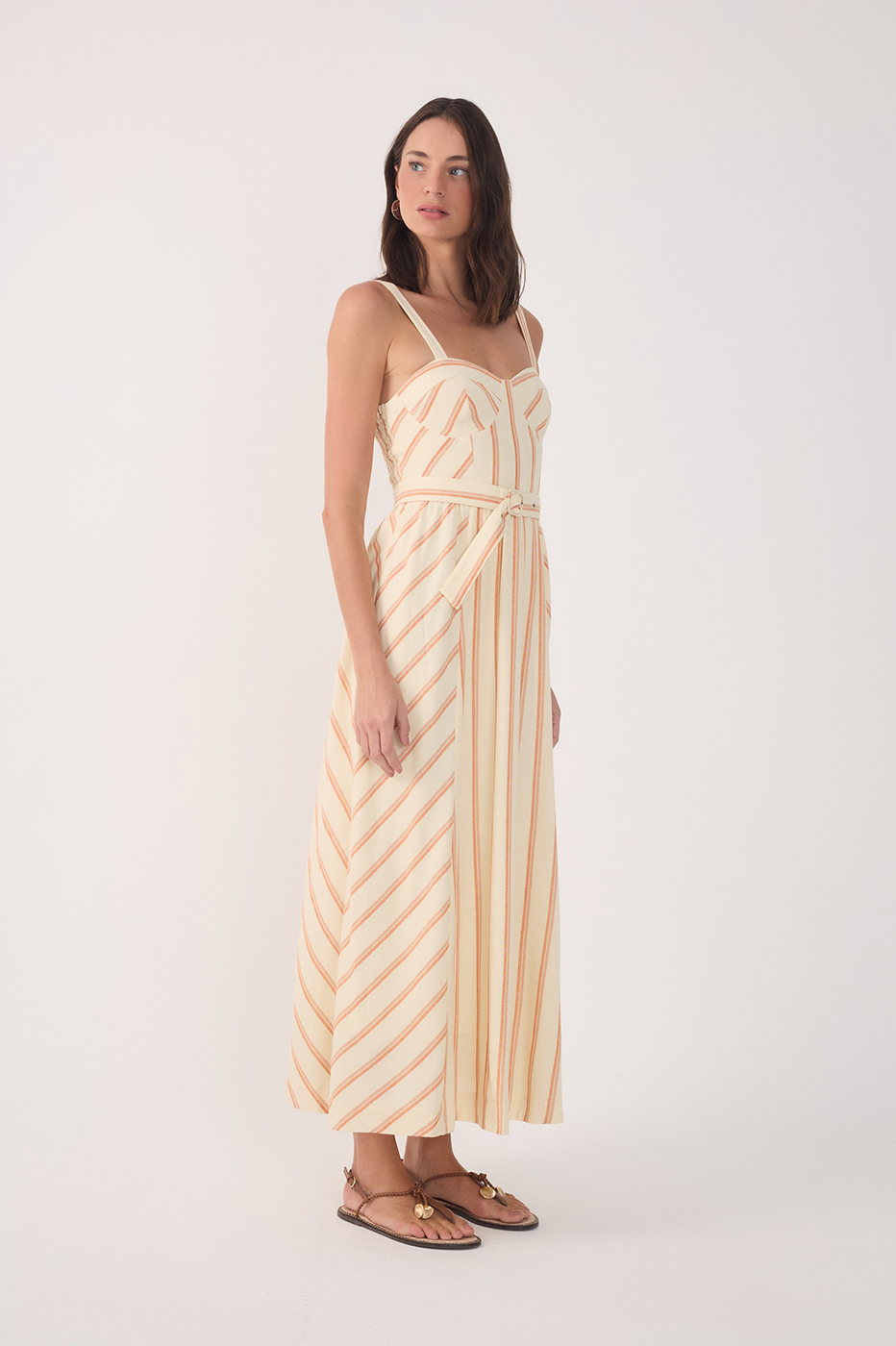 Midi Striped With Belt Dress_2