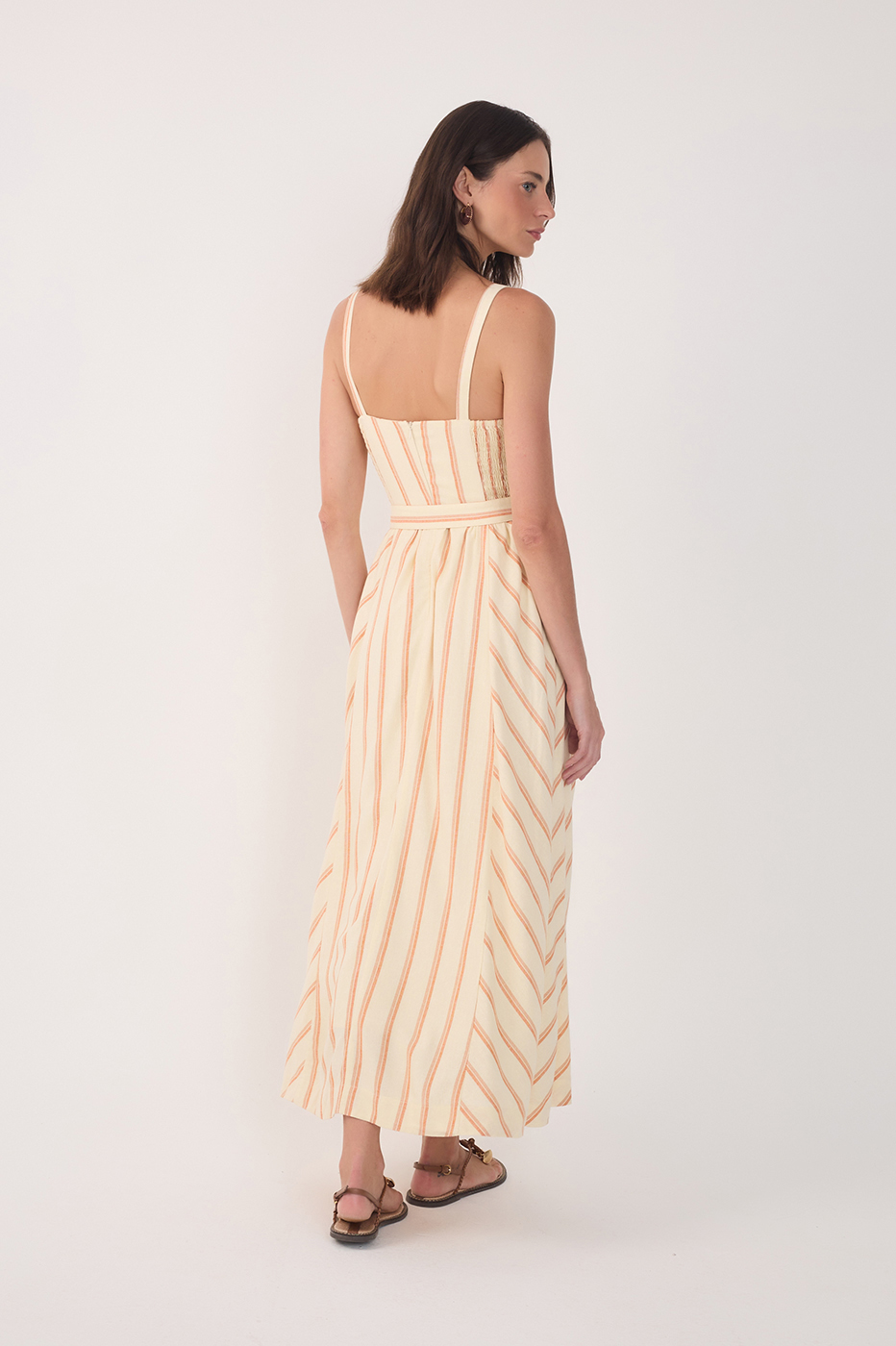 Midi Striped With Belt Dress_5