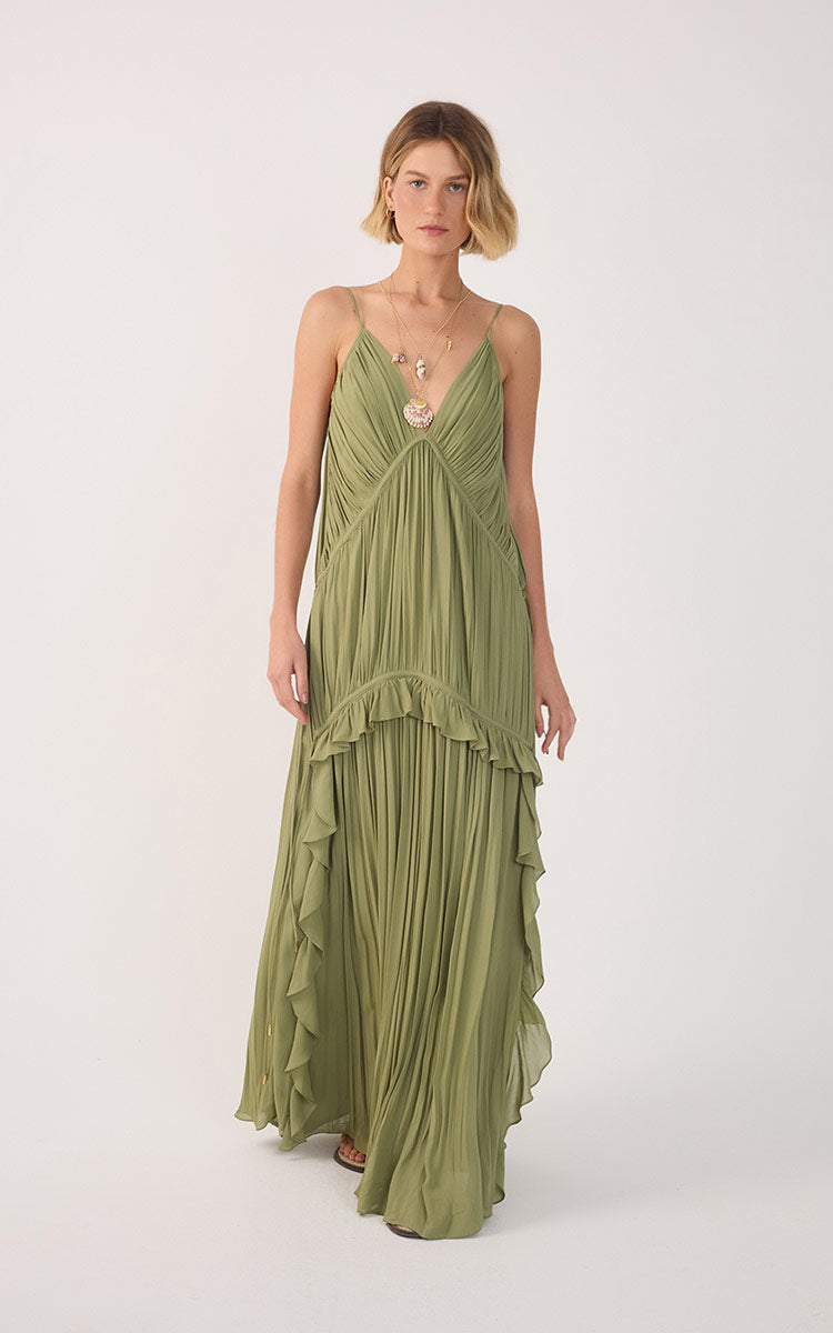 Long Crepe Draped Dress_2