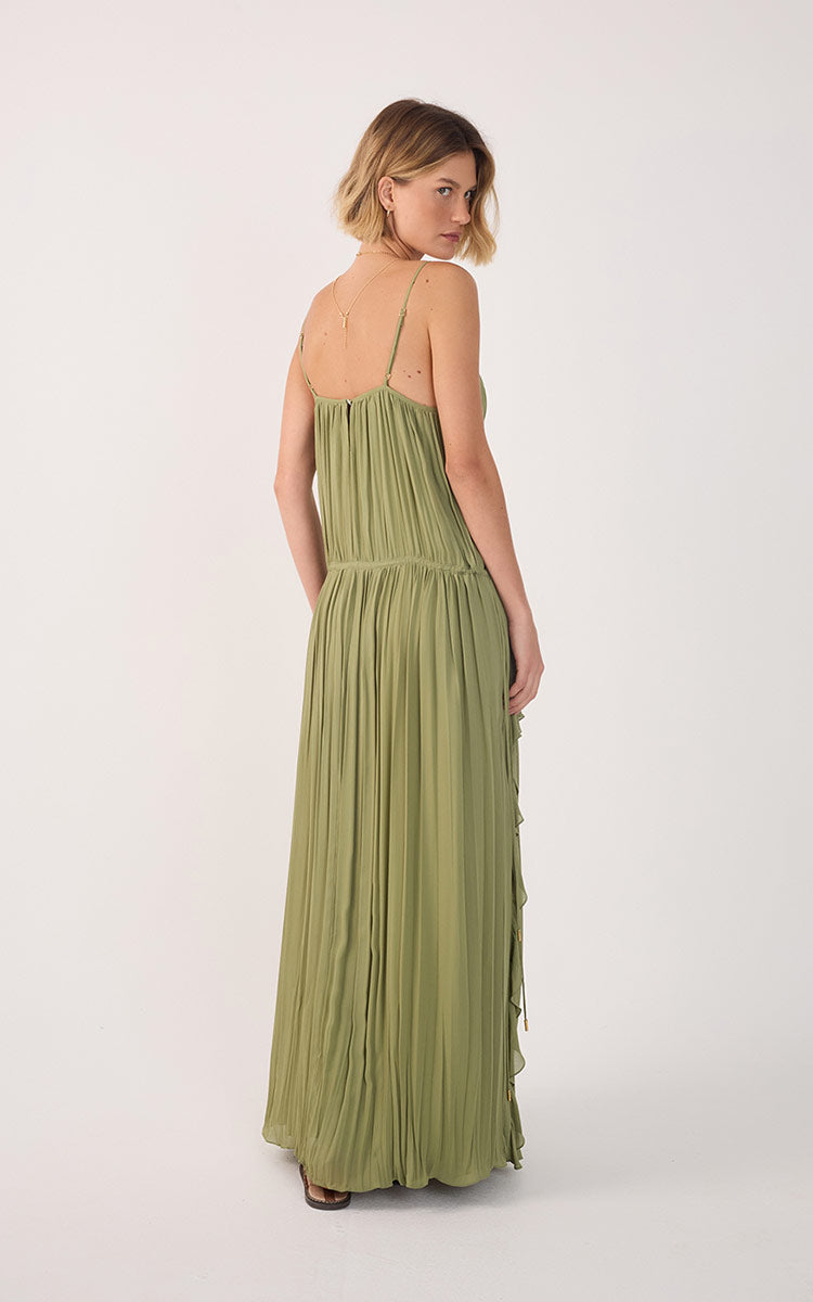 Vestido Longo Crepe Drapeado_5