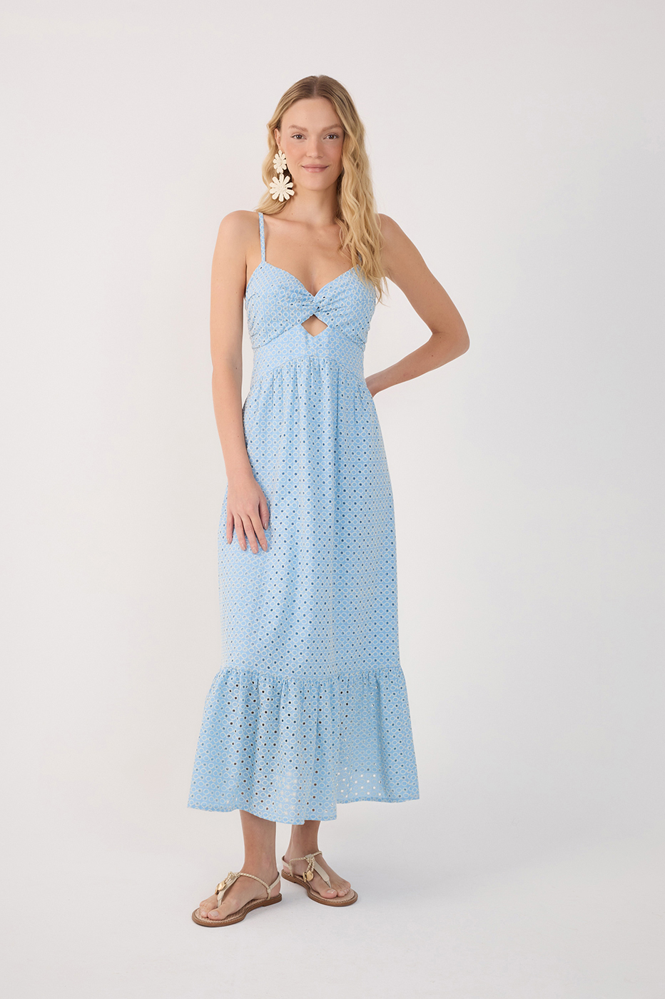 Cropped Eyelet Waist Cut Out Dress_2