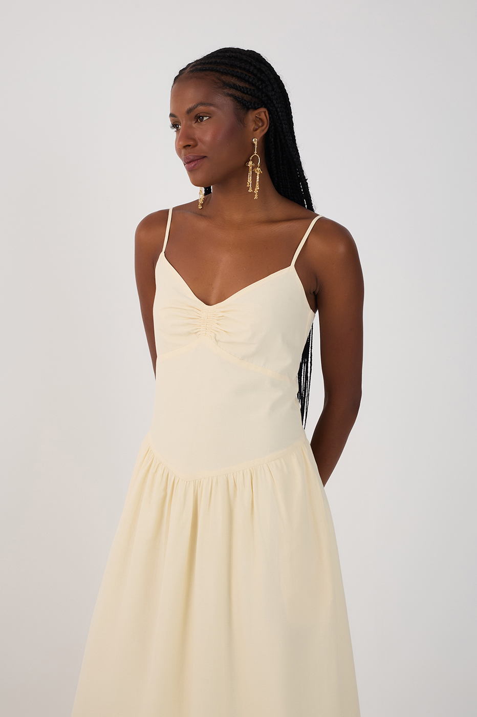 Cotton Embroidered Midi Dress