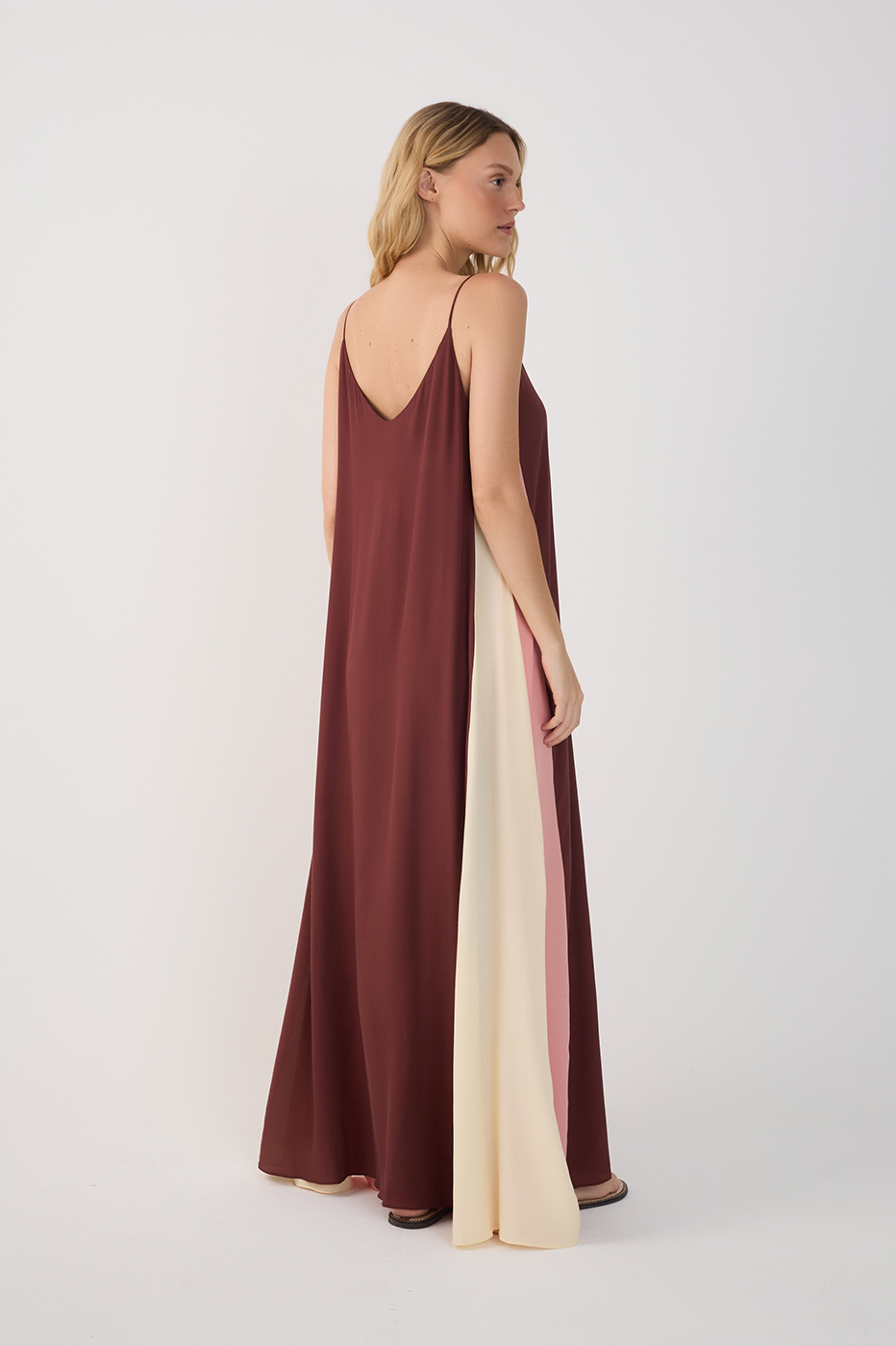 brown crepe dress Catrina High Neck Dress in Brown Double Crepe