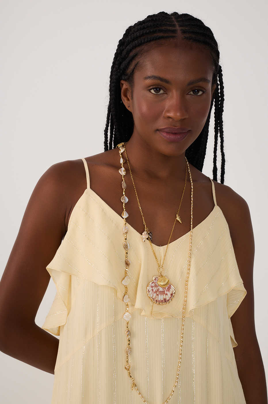 Vestido Longo Lurex Babados_4