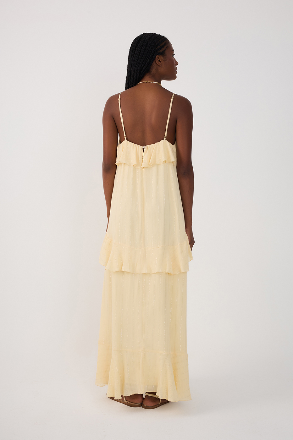 Vestido Longo Lurex Babados_5