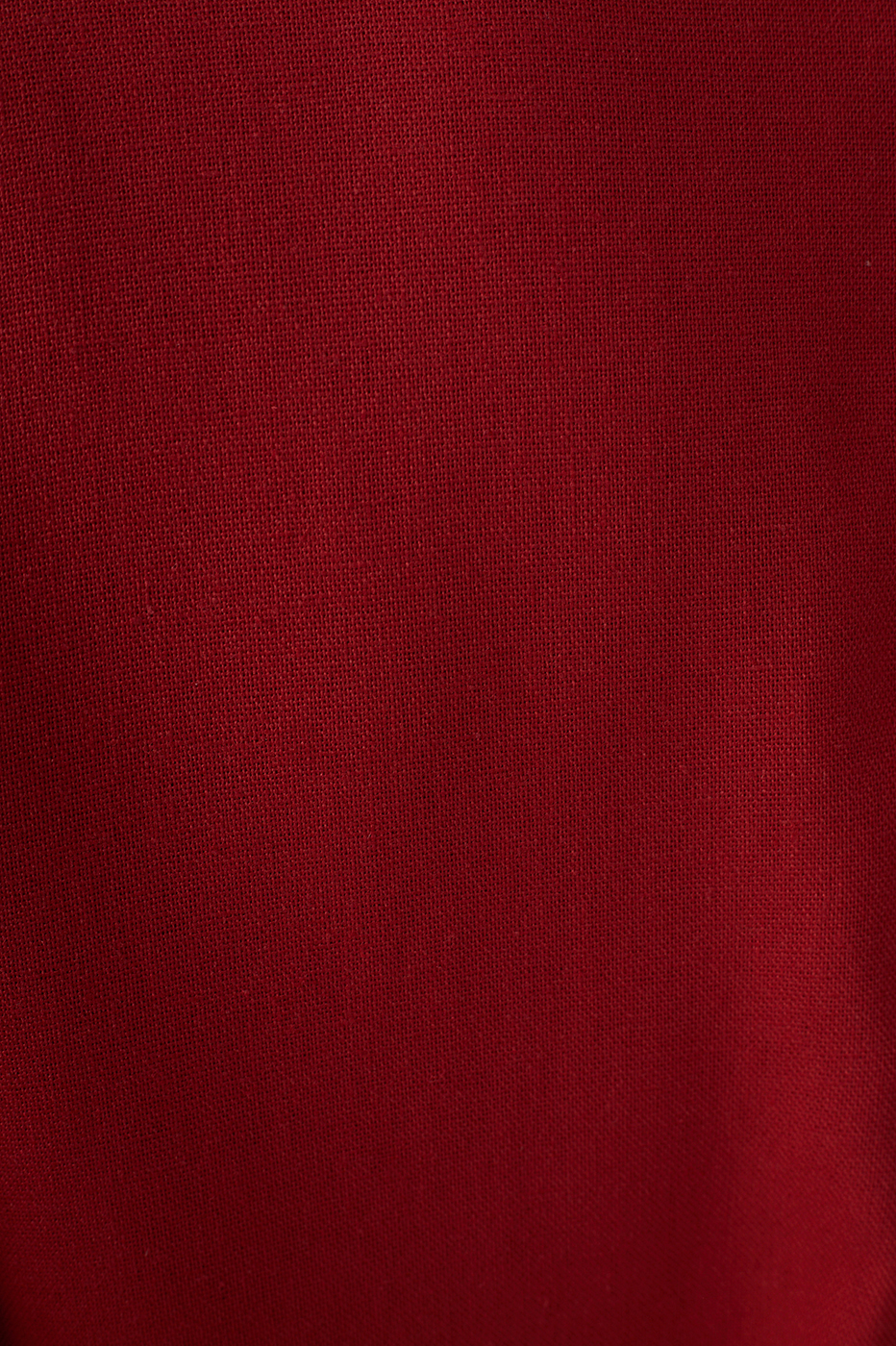 Red Linen Short Balloon Sleeve Dress_7