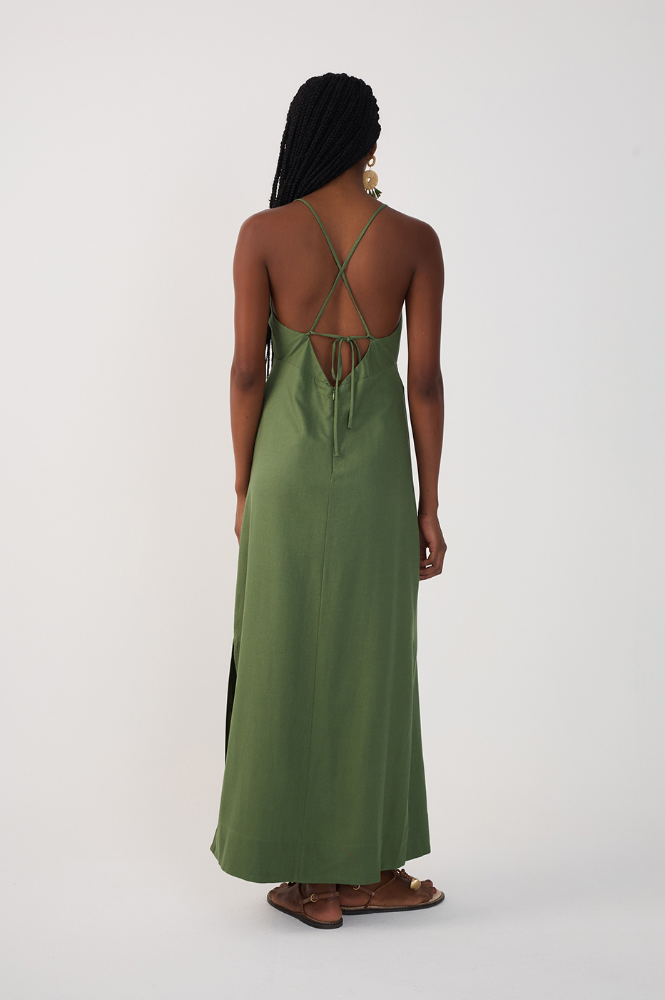 Vestido Cropped Linho Amarração_6