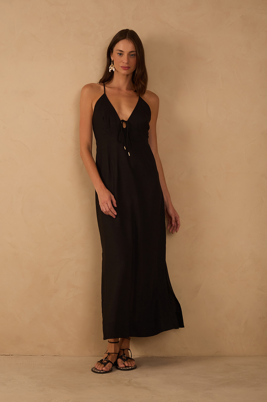 Cropped Linen Tie Dress_1