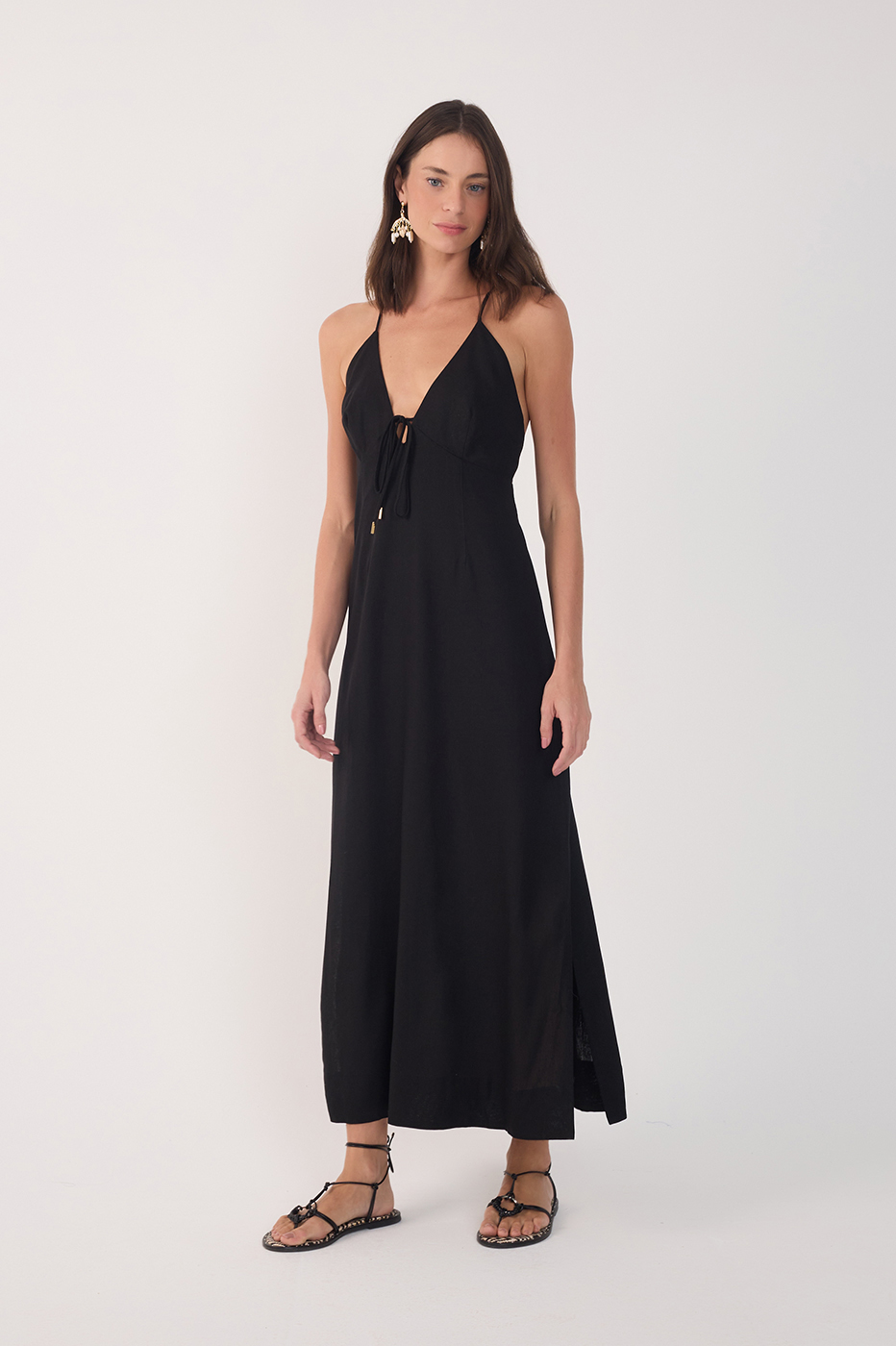 Vestido Cropped Linho Amarração_2