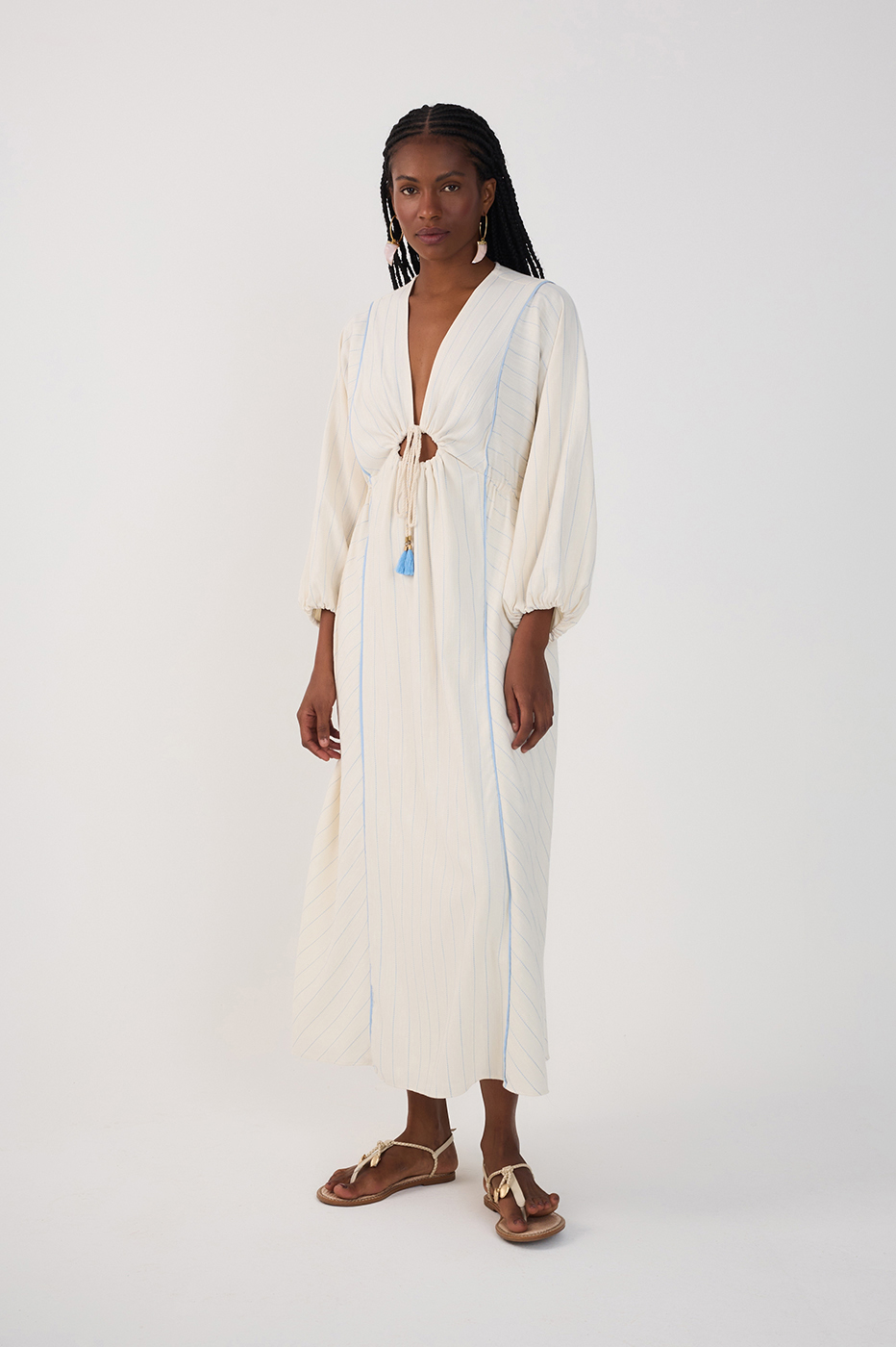 Vestido Cropped Listras Amarração Decote_2