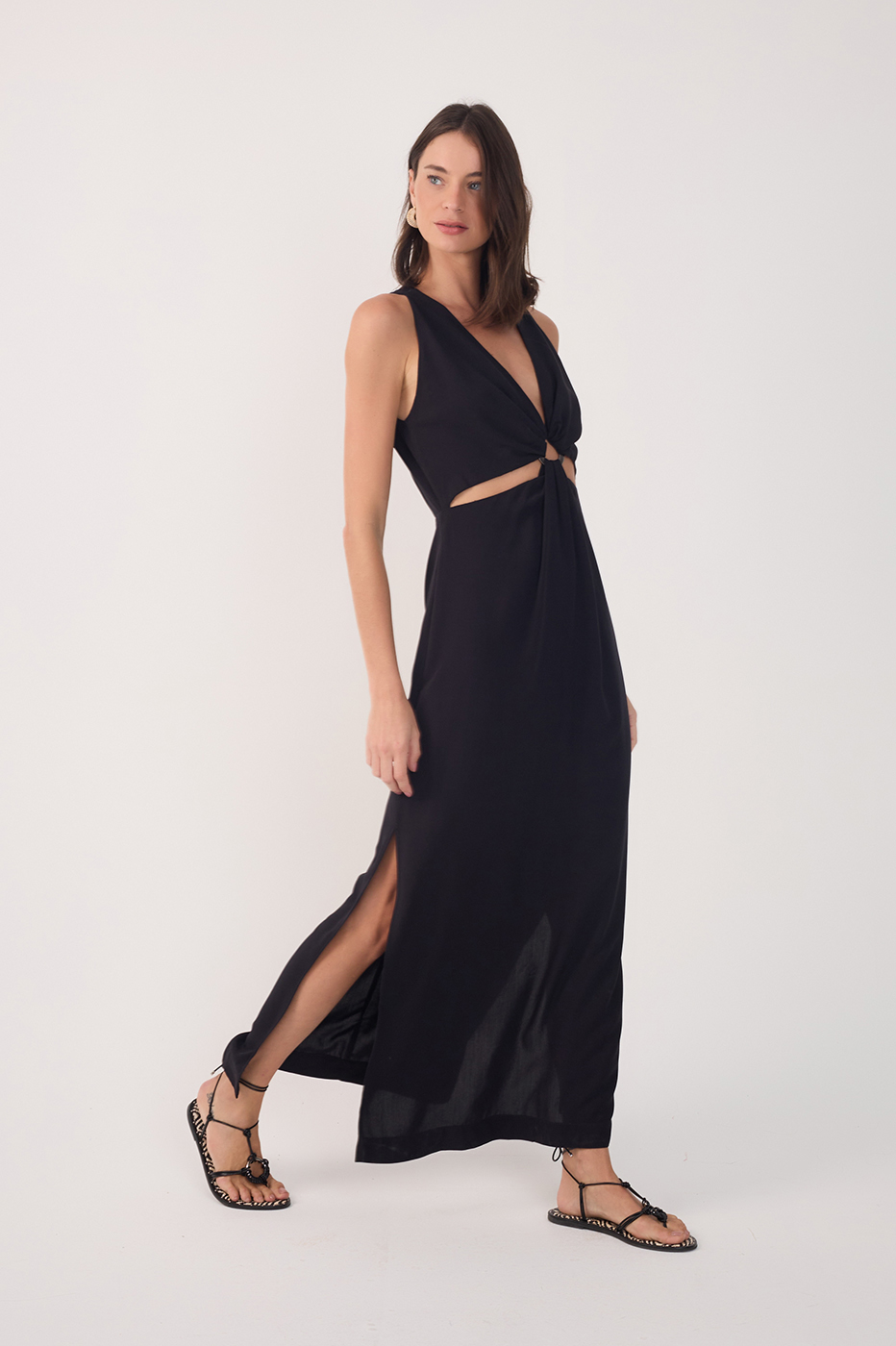 Midi Front Neckline Ring Dress_3