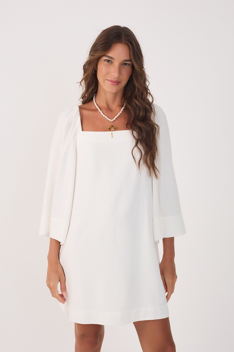 Short Linen Straight Dress_3