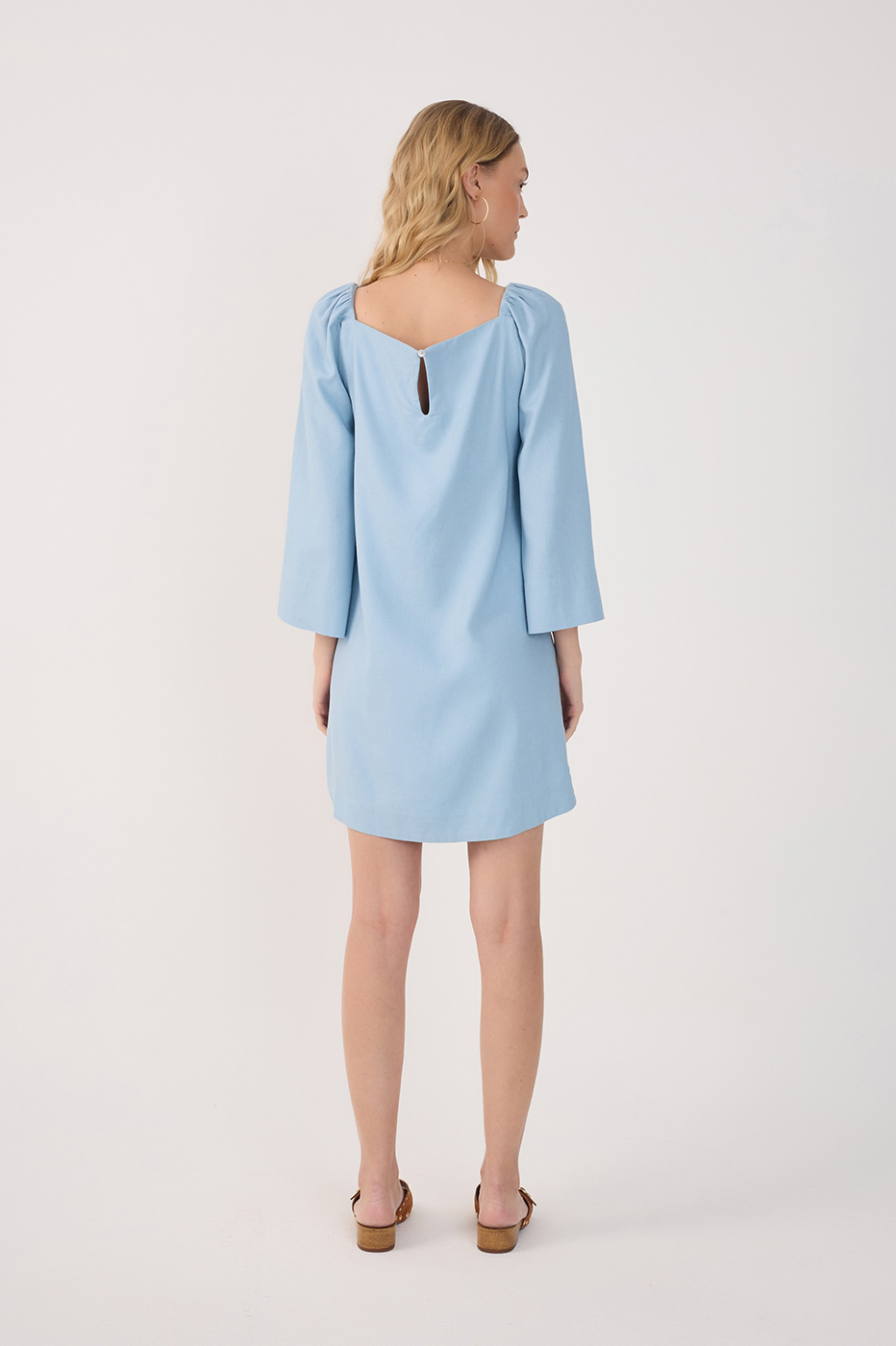 Short Linen Straight Dress_5