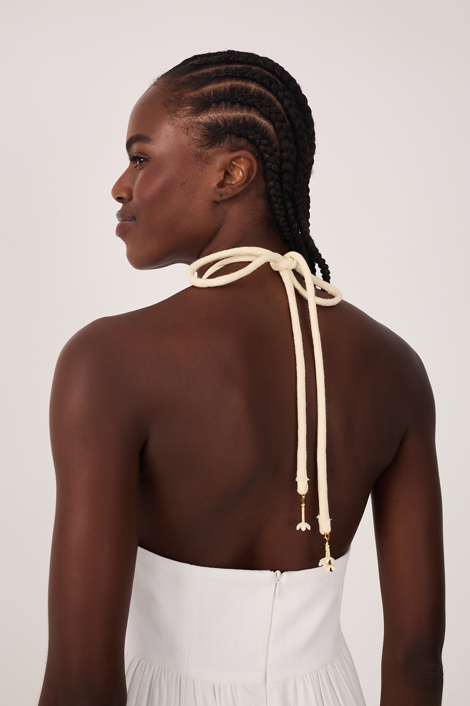 Off-White Embroidered Linen Midi Dress_5