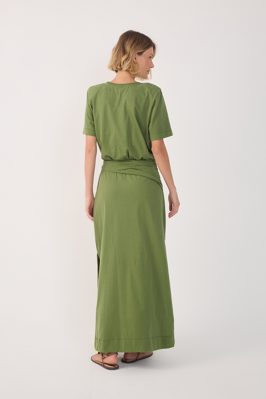 Green Coco Short Sleeve Wrap Maxi Dress_5
