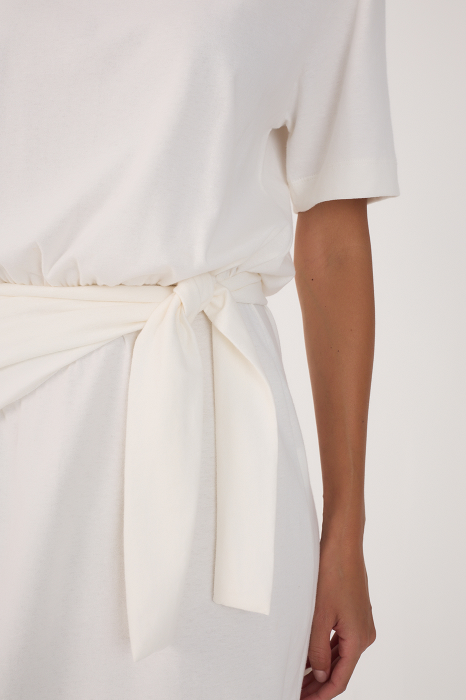 Off-White Short Sleeve Wrap Maxi Dress_5