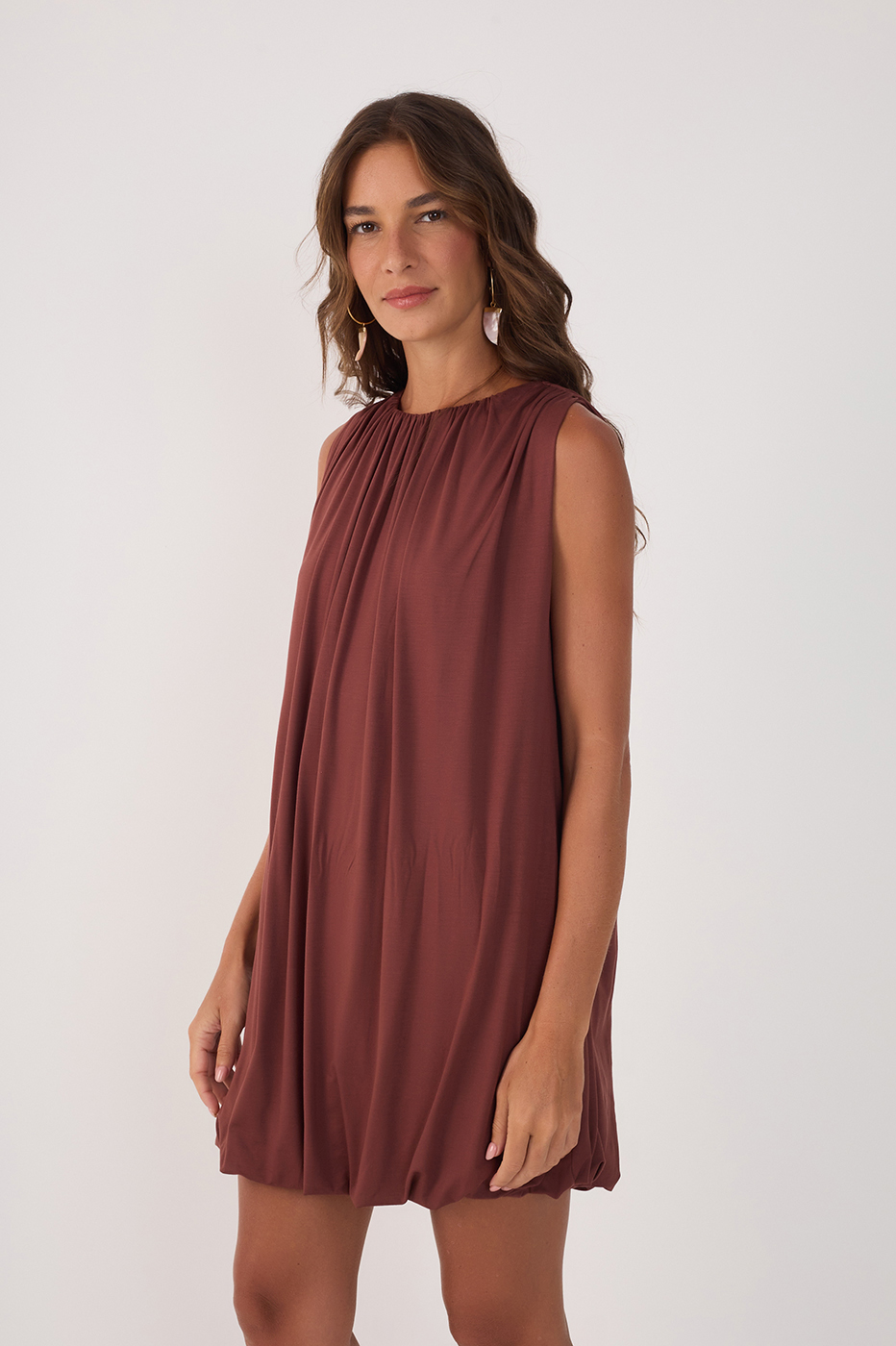 Basic Balloon Tie Belt Dress_6