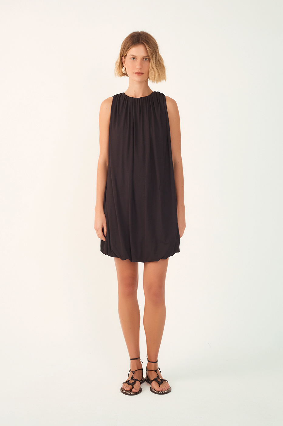 Vestido Básico Balonê Com Faixa_6