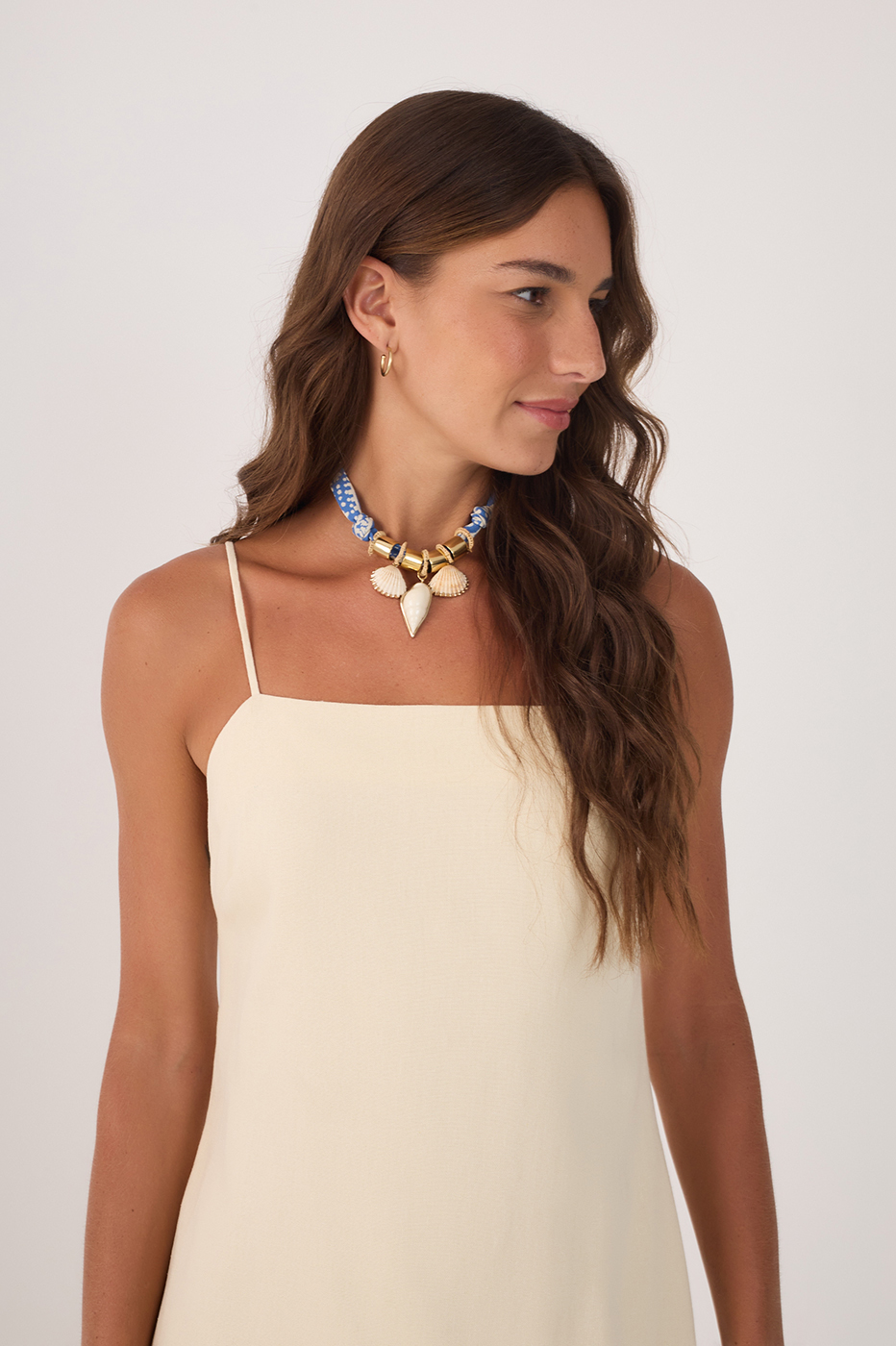 Beige Sleeveless Linen Mini Dress_4