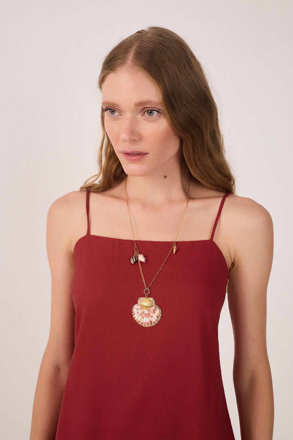 Red Sleeveless Linen Mini Dress_4
