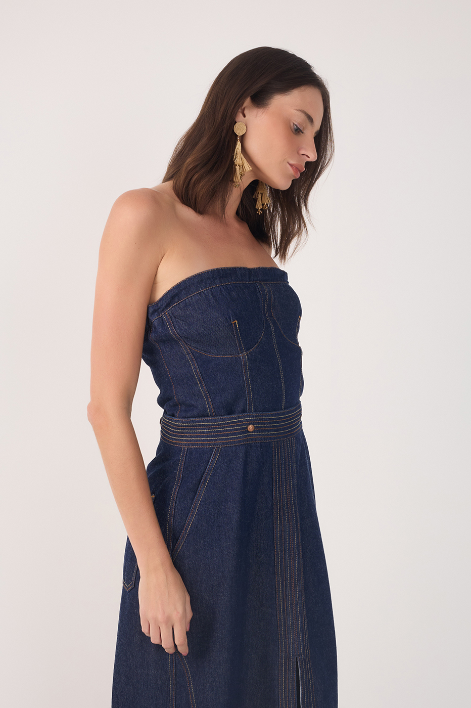 long strapless denim dress Mini Blue Robbie Dress Size 0 Machine washable ZARA NWT WOMAN TRF STRAPLESS
