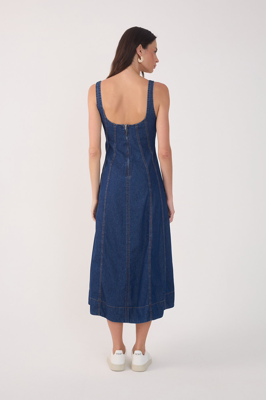 Denim Cup Cut Out Dress_5