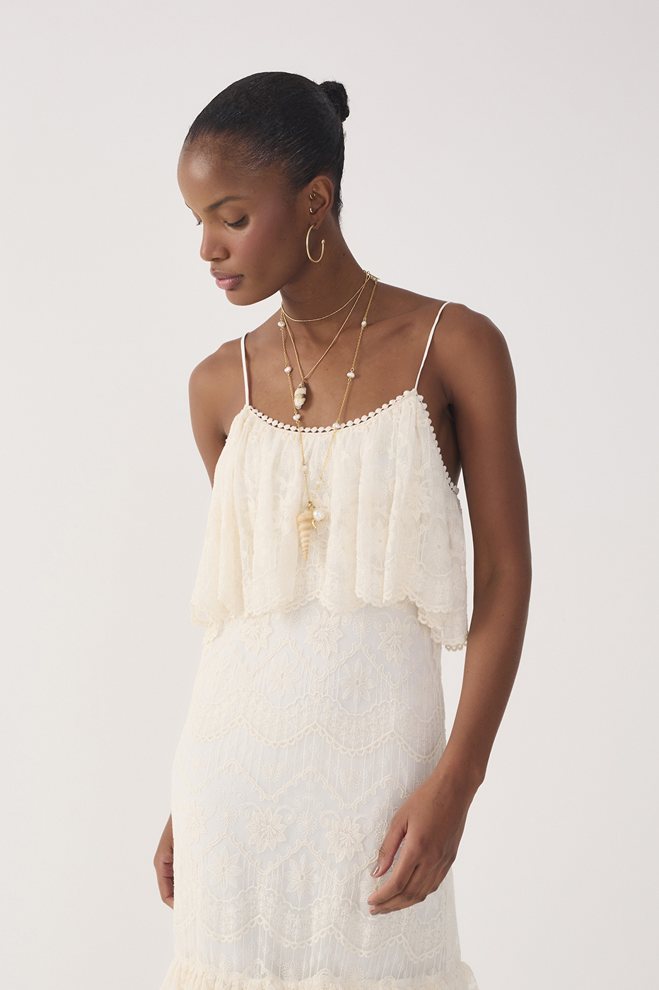 Off-White Ruffled Lace Maxi Dress_4