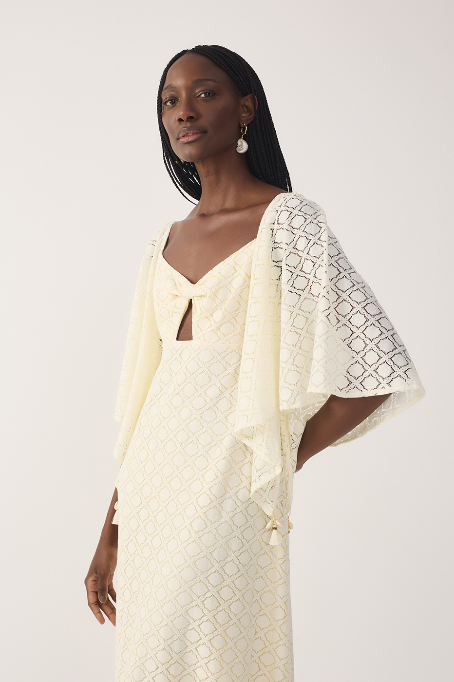 Off-White Cut-Out Lace Midi Dress_4