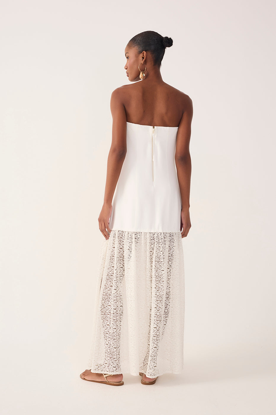 Off-White Lace Strapless Maxi Dress_6