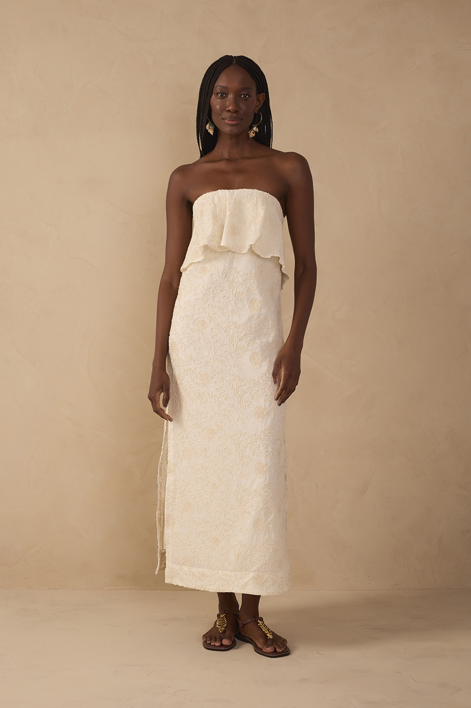 Midi Embroidered Drwastring Dress_1