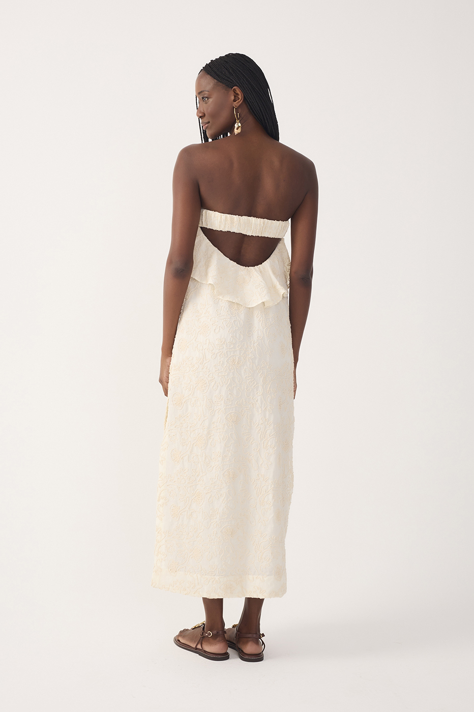 Midi Embroidered Drwastring Dress_6