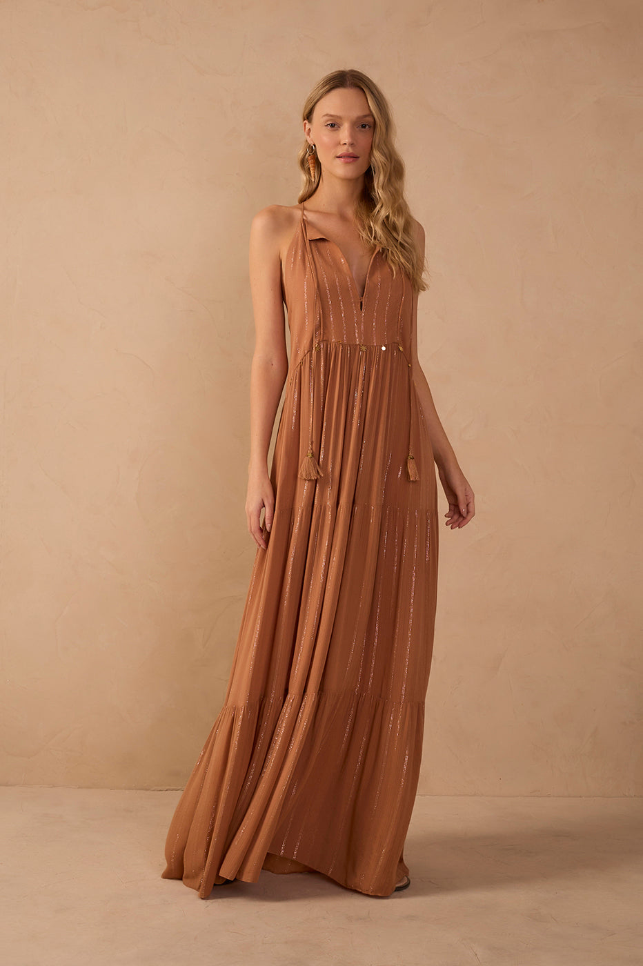 beige maxi dress summer Coin Embroidered Designed with delicate lace SCH004471_B_XXL Graduation Dresses – Club COLOR:Bluebell