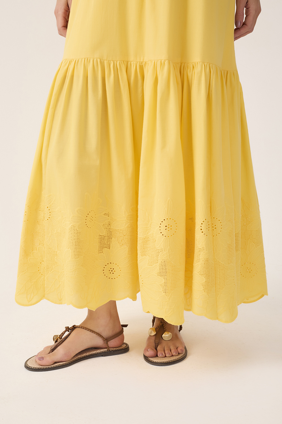 Cropped Cotton Embroidered Dress_5