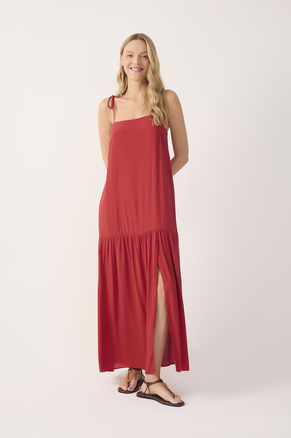 Long Crepe Slit Dress_2